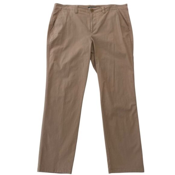 Ralph Lauren tan camel trousers pants flattering stretchy cotton classic size 14 - Picture 1 of 9